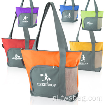 Promotionele 600D Tote -tas met aangepast gedrukt logo